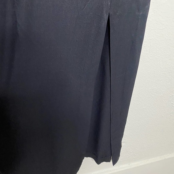 Gunnie Sax Black Tight Midi Dress with Front Leg Slit & Rhinestone Straps 9/10 - Picture 6 of 16